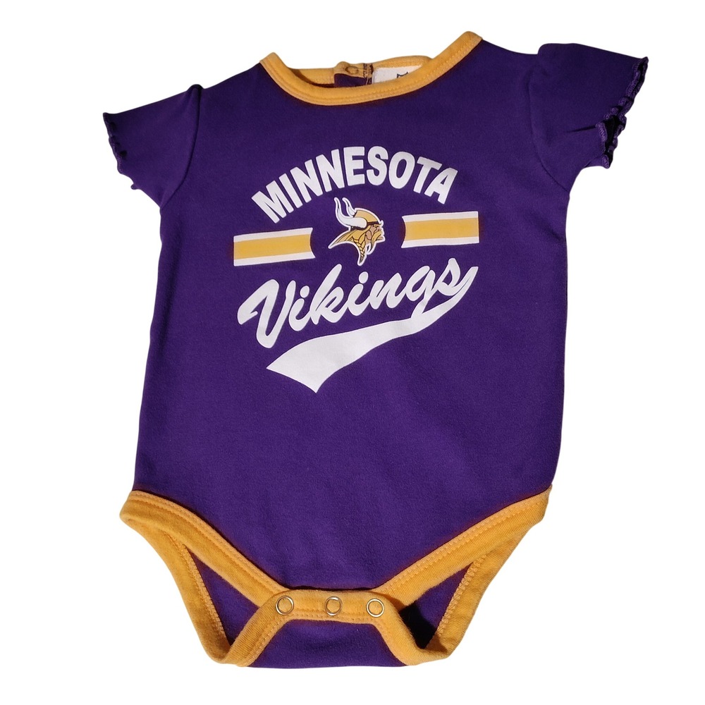 NFL Team Apparel Minnesota Vikings Baby Girls One Piece Purple 12 Months
